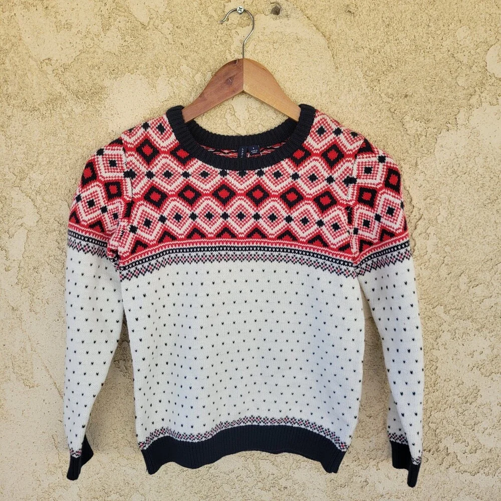 Janie & Jack Fair Isle Knit Winter Holiday Christmas boys Sweater  Size 8